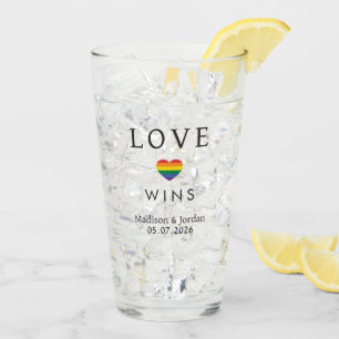 Custom Names / Text Rainbow LOVE Glass