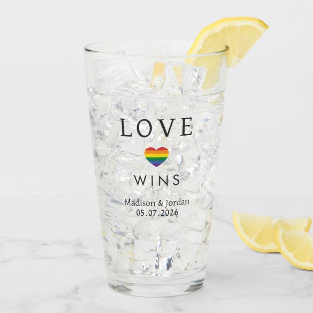 Custom Names / Text Rainbow LOVE Glass (Back Ice)