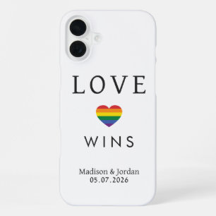 Custom Names / Text Rainbow LOVE iPhone 16 Plus Case