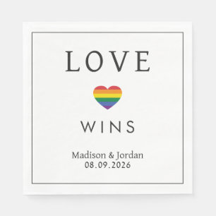Custom Names / Text Rainbow LOVE Napkin