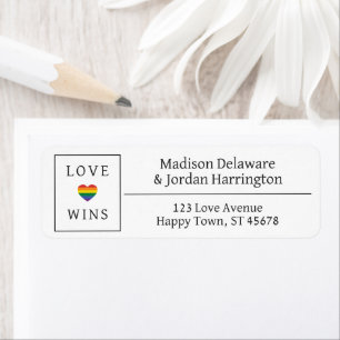 Custom Names / Text Rainbow LOVE Return Address Label