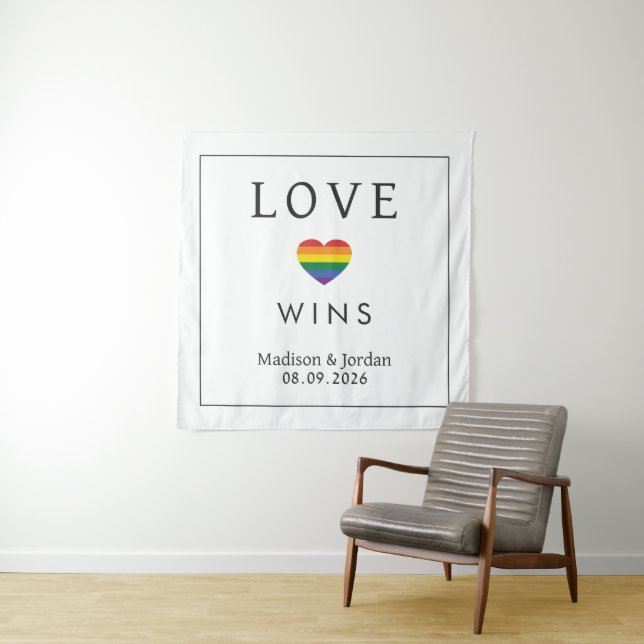 Custom Names / Text Rainbow LOVE Tapestry (In Situ)
