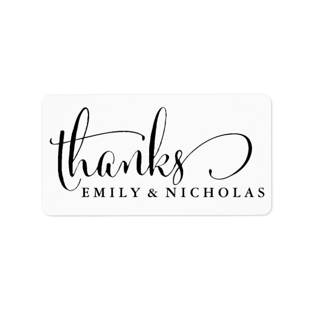 Custom Names Thank You Label (Front)