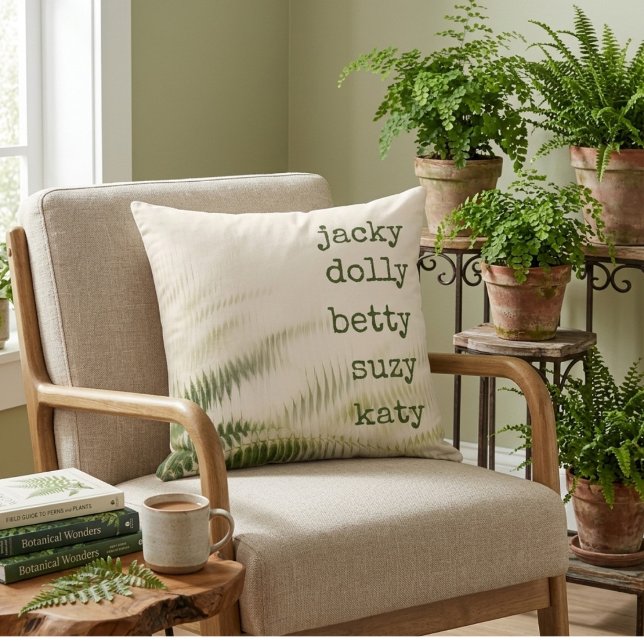 Custom names throw pillows sage green rustic (Creator Uploaded)