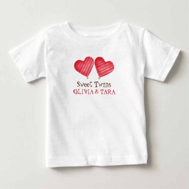 Custom names twins baby T-Shirt (Front)