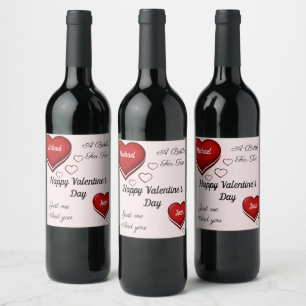 CUSTOM NAMES Valentines Day Sparkling Wine Bottle Wine Label