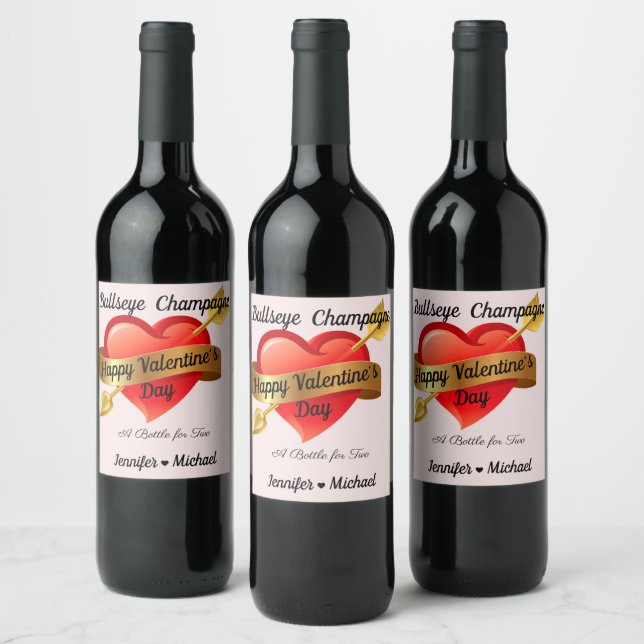 CUSTOM NAMES Valentines Day Sparkling Wine Bottle  Wine Label (Bottles)