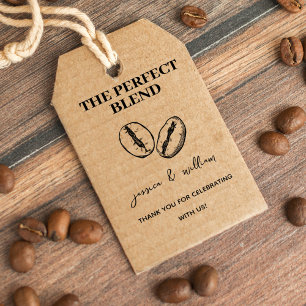 Custom names wedding   the perfect blend coffee  gift tags