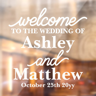 Custom Names Welcome to our Wedding for Mirror