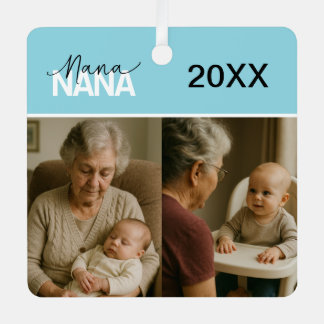 Custom Nana Photo Ornament with Year 2 Pictures