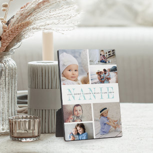 Custom "Nanie" Grandchildren 6 Photo Collage Plaque
