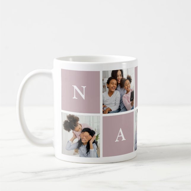 Custom Nanny Grandmother 5 Photo Collage Coffee Mu Coffee Mug (Left)