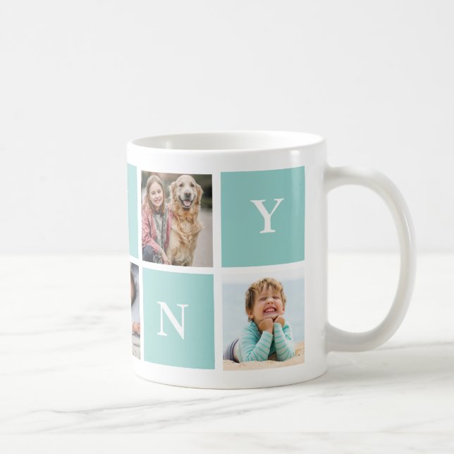 Custom Nanny Grandmother 5 Photo Collage  Coffee Mug (Right)