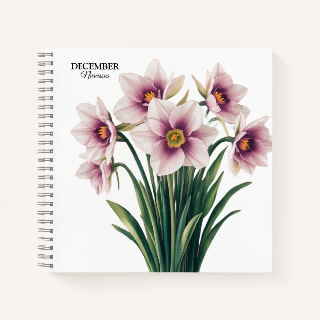 Custom Narcissus Bloom - December Gift Notebook (Front)