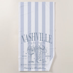 Custom Nashville Bachelorette Rodeo Beach Towel