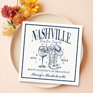 Custom Nashville Bachelorette Rodeo Cocktail Napkin