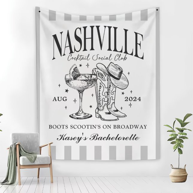 Custom Nashville Bachelorette Rodeo Cocktail Tapestry (Creator Uploaded)
