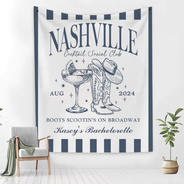 Custom Nashville Bachelorette Rodeo Cocktail Tapestry (Creator Uploaded)