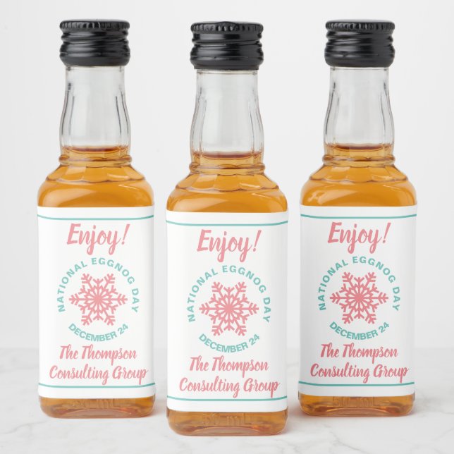 Custom National Eggnog Day Celebration December 24 Liquor Bottle Label (Bottles)