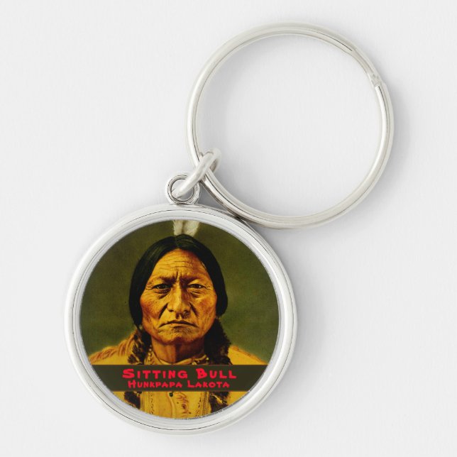 Custom Native American Indian Chief Sitting Bull   Key Ring (Front)