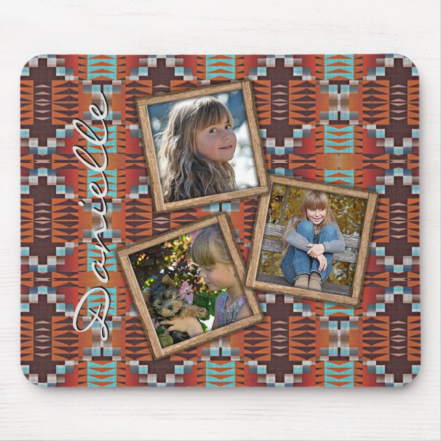 Custom Native American Indian Tribal Art Pattern Mouse Pad (Front)