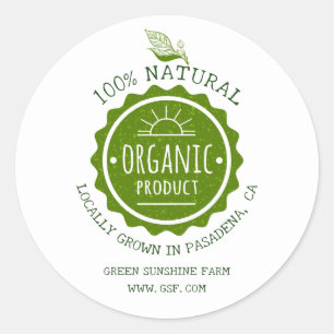 Custom Natural Organic Green Eco Product Classic Round Sticker