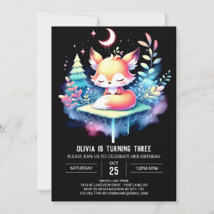 Custom Nature Fox Birthday digital Invitation