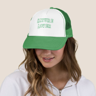 Custom Nature Lover Text name White and Green Trucker Hat