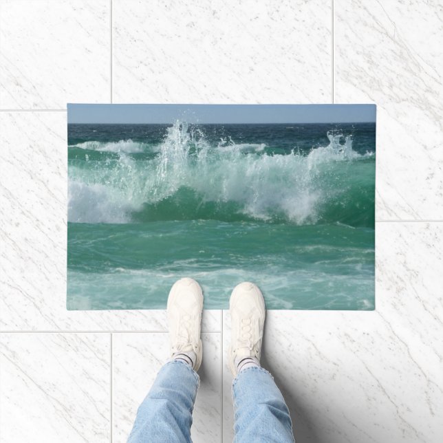 Custom Nature Seascape Beach Waves Modern Template Doormat (Indoor)