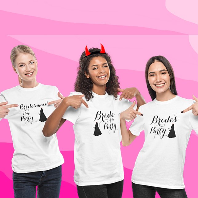 Custom Naughty Batchelorette Bride's Modern Script T-Shirt (Creator Uploaded)