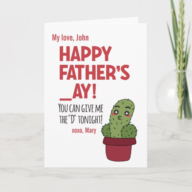 CUSTOM Naughty Give me the D Tonight Cactus Funny Card (Front)