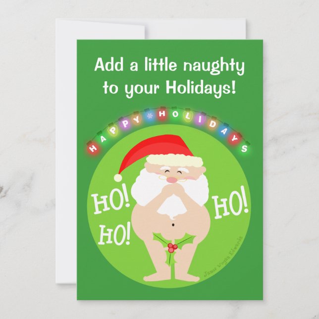 Custom Naughty Santa Christmas Party Invitation (Front)