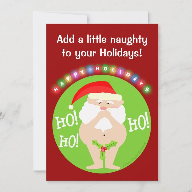 Custom Naughty Santa Christmas Party Invitation (Front)