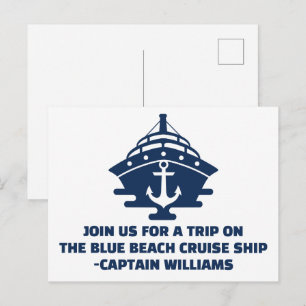 Custom Nautical Anchor Beach Cruise Boat Postcard