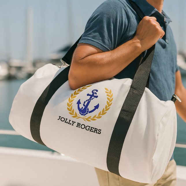 Custom Nautical Anchor Boat Name Duffle Bag (Custom Nautical Anchor Boat Name Duffle Bag)