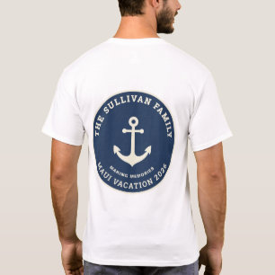 Custom Nautical Anchor Family Vacation Retro Badge T-Shirt