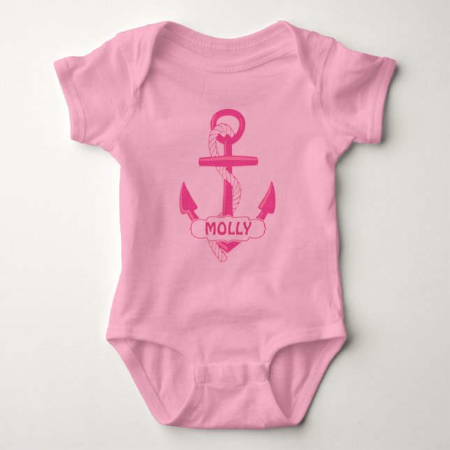 Custom Nautical Anchor Girl Baby Tutu Bodysuit (Front)
