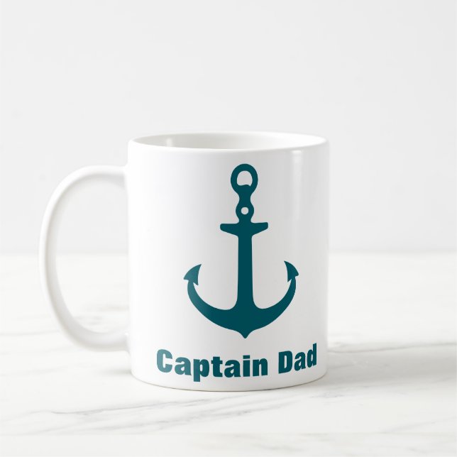 Custom Nautical Anchor Mug with Personalised Name (Left)