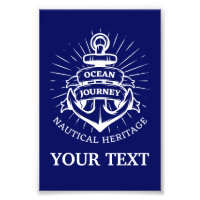 Custom Nautical Anchor Rope Boat Name Photo Print
