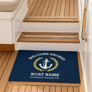 Custom Nautical Anchor Welcome Aboard Boat Doormat