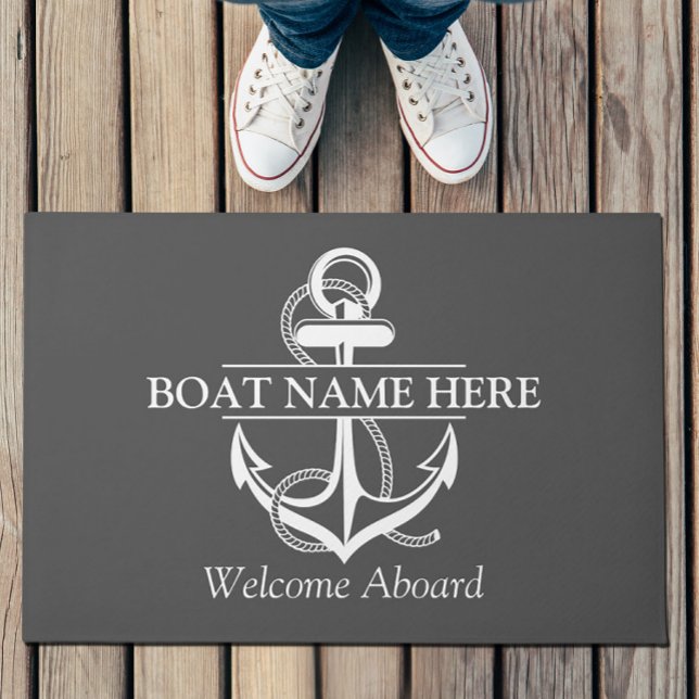 Custom Nautical Anchor Welcome Aboard Doormat  (Creator Uploaded)