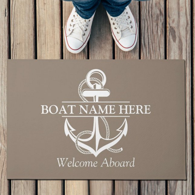 Custom Nautical Anchor Welcome Aboard Doormat  (Creator Uploaded)