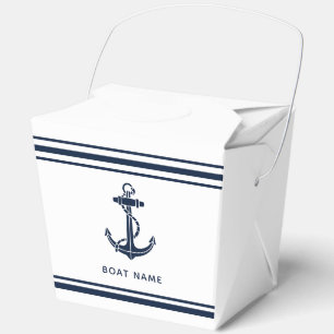 Custom Nautical Boat Anchor and Name Favour Box