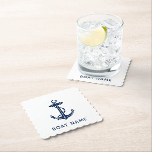 Custom Nautical Boat Anchor Beach House Paper Coaster