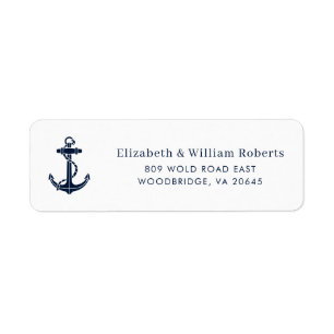 Custom Nautical Boat Anchor Modern Return Address Label