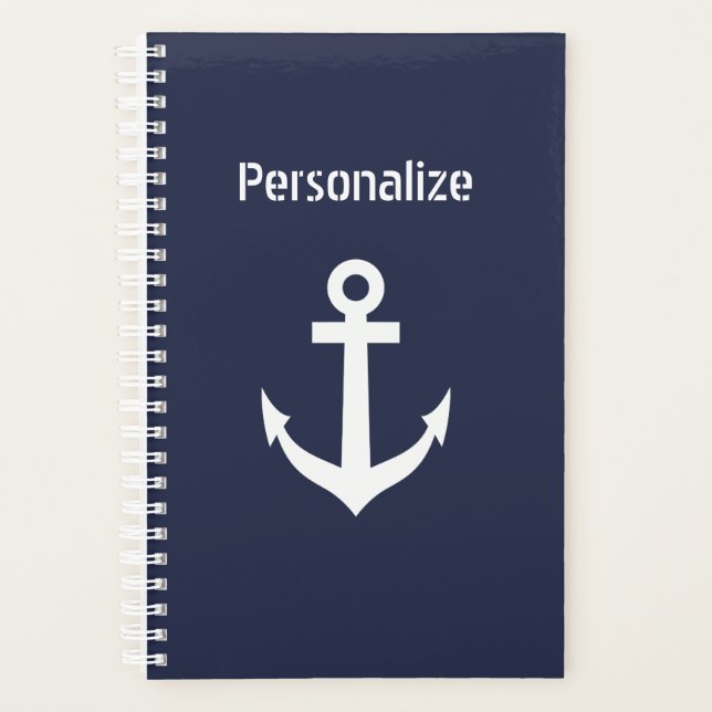 Custom  nautical boat anchor spiral planner (Front)