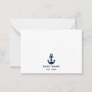 Custom Nautical Boat Name Anchor Card
