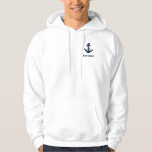 Custom Nautical Boat Name and Anchor Hoodie