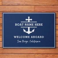 Custom Nautical Boat Name Welcome Aboard Anchor