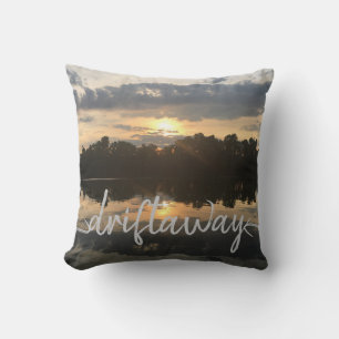 CUSTOM nautical DRIFT AWAY script lettering Cushion